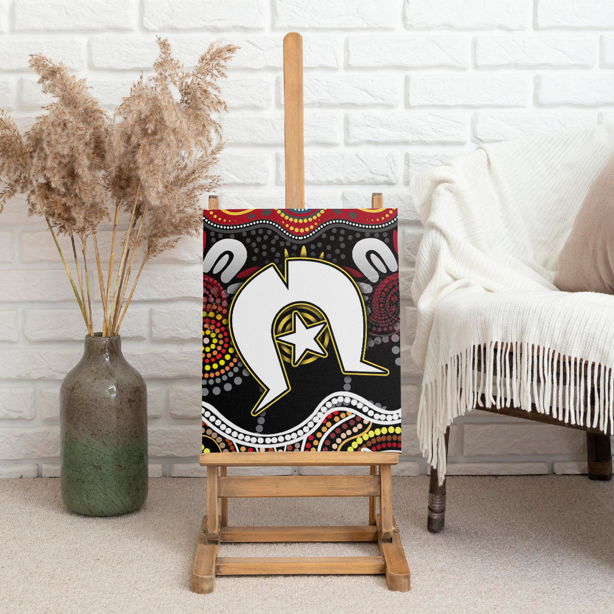 Torest Trait Islands Mix Aboriginal Pattern Canvas Wall Art