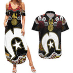 Torest Trait Islands Mix Aboriginal Pattern Couples Matching Summer Maxi Dress and Hawaiian Shirt