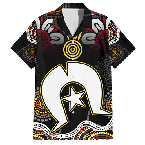 Torest Trait Islands Mix Aboriginal Pattern Family Matching Long Sleeve Bodycon Dress and Hawaiian Shirt