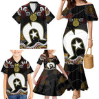Torest Trait Islands Mix Aboriginal Pattern Family Matching Mermaid Dress and Hawaiian Shirt