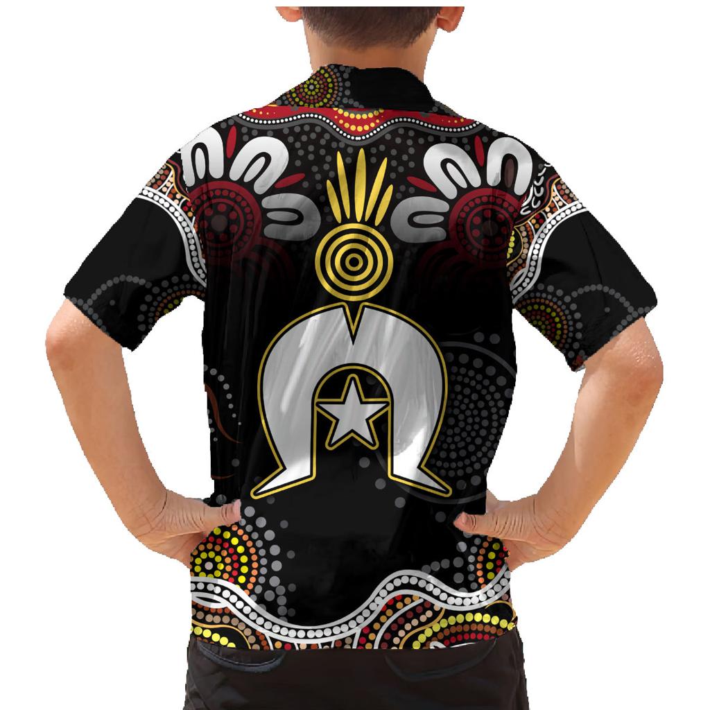 Torest Trait Islands Mix Aboriginal Pattern Family Matching Mermaid Dress and Hawaiian Shirt