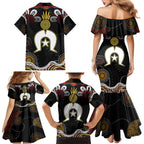 Torest Trait Islands Mix Aboriginal Pattern Family Matching Mermaid Dress and Hawaiian Shirt