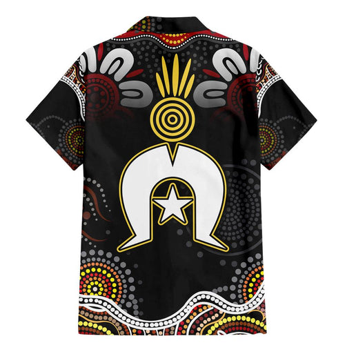 Torest Trait Islands Mix Aboriginal Pattern Family Matching Mermaid Dress and Hawaiian Shirt