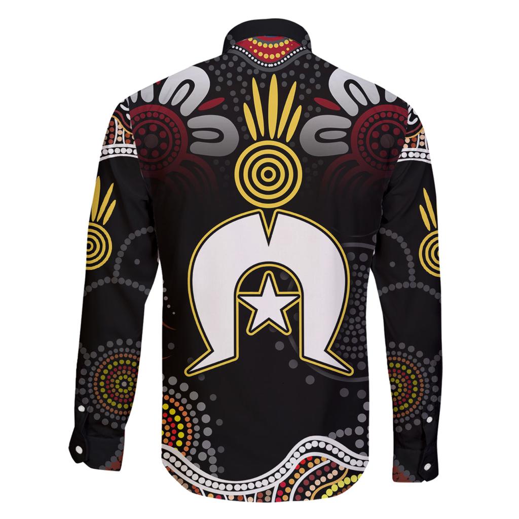 Torest Trait Islands Mix Aboriginal Pattern Family Matching Off Shoulder Long Sleeve Dress and Hawaiian Shirt
