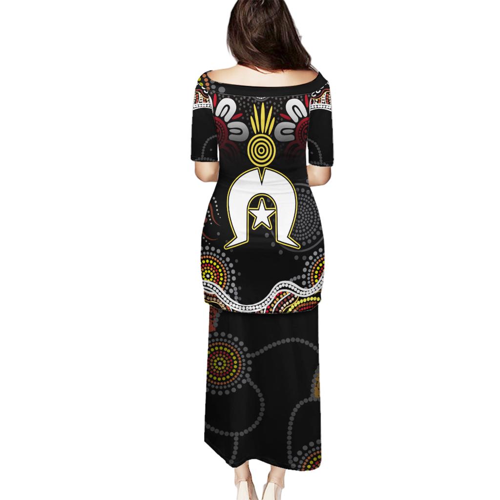 Torest Trait Islands Mix Aboriginal Pattern Family Matching Puletasi and Hawaiian Shirt