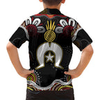 Torest Trait Islands Mix Aboriginal Pattern Family Matching Short Sleeve Bodycon Dress and Hawaiian Shirt