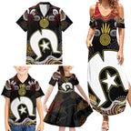 Torest Trait Islands Mix Aboriginal Pattern Family Matching Summer Maxi Dress and Hawaiian Shirt