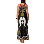 Torest Trait Islands Mix Aboriginal Pattern Family Matching Tank Maxi Dress and Hawaiian Shirt