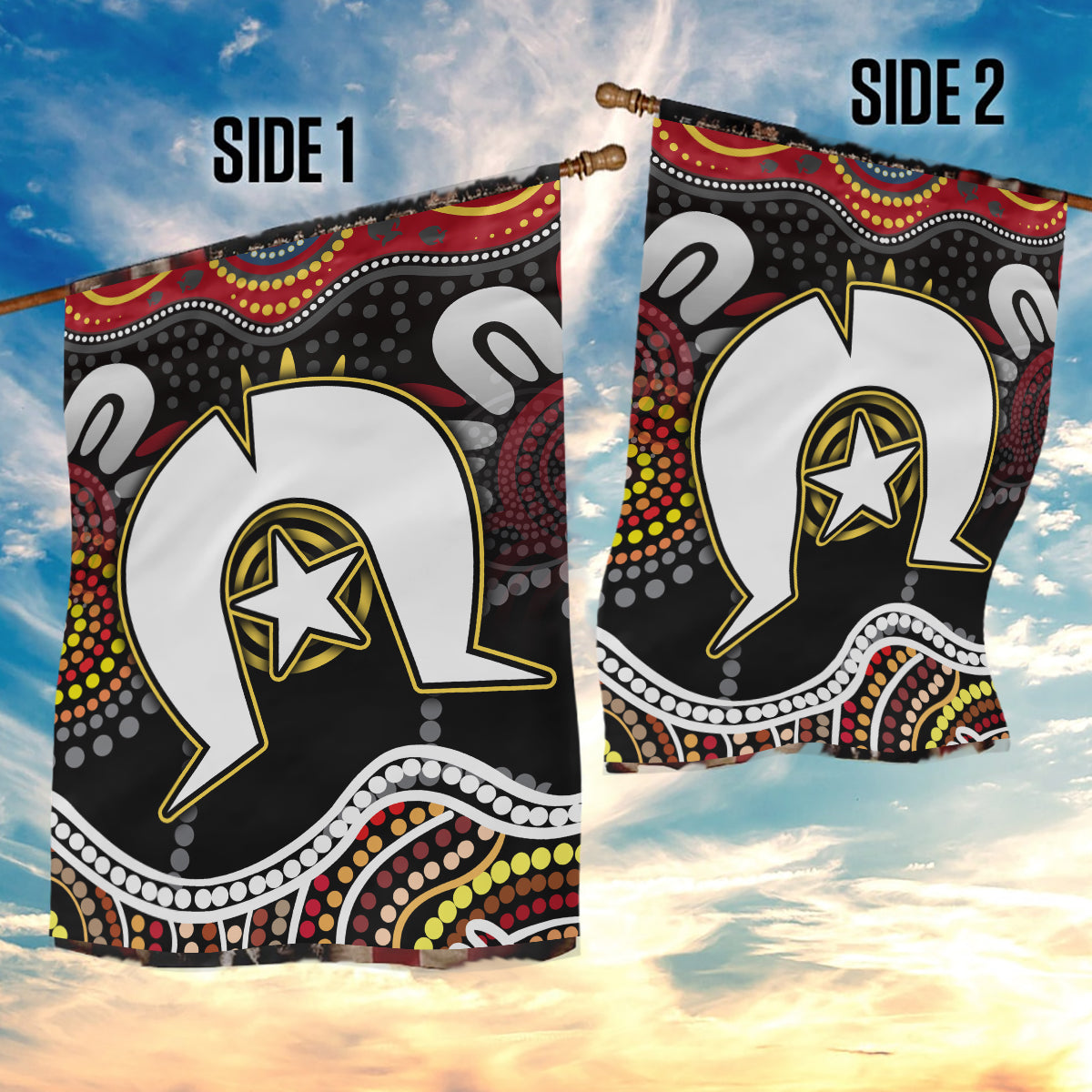 Torest Trait Islands Mix Aboriginal Pattern Garden Flag