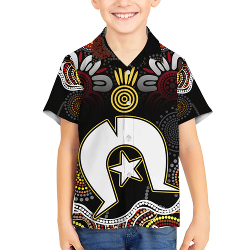 Torest Trait Islands Mix Aboriginal Pattern Kid Hawaiian Shirt