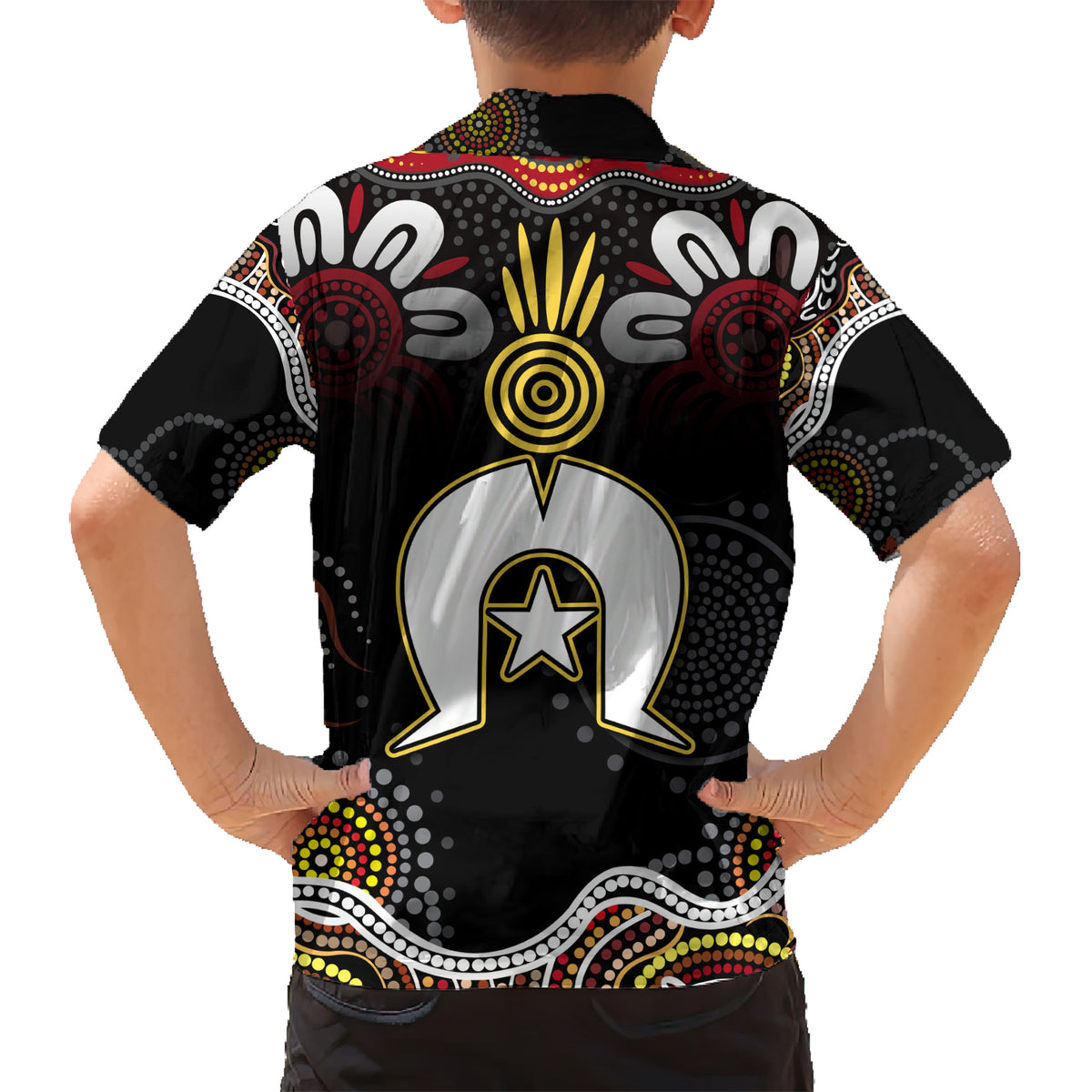 Torest Trait Islands Mix Aboriginal Pattern Kid Hawaiian Shirt