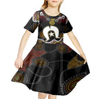 Torest Trait Islands Mix Aboriginal Pattern Kid Short Sleeve Dress
