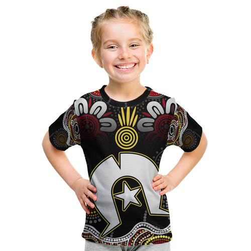 Torest Trait Islands Mix Aboriginal Pattern Kid T Shirt