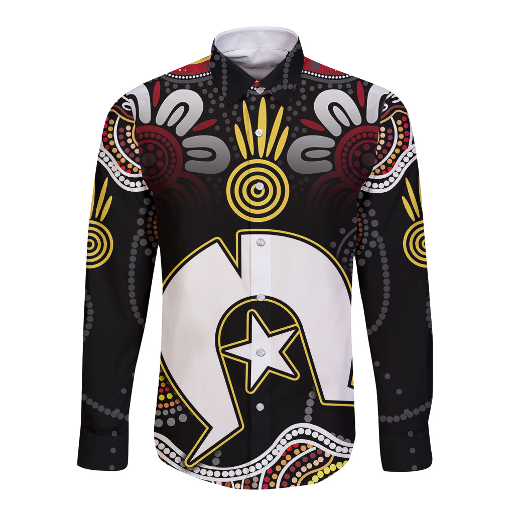 Torest Trait Islands Mix Aboriginal Pattern Long Sleeve Button Shirt