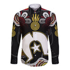 Torest Trait Islands Mix Aboriginal Pattern Long Sleeve Button Shirt