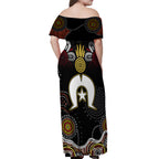 Torest Trait Islands Mix Aboriginal Pattern Off Shoulder Maxi Dress
