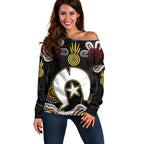 Torest Trait Islands Mix Aboriginal Pattern Off Shoulder Sweater