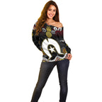Torest Trait Islands Mix Aboriginal Pattern Off Shoulder Sweater
