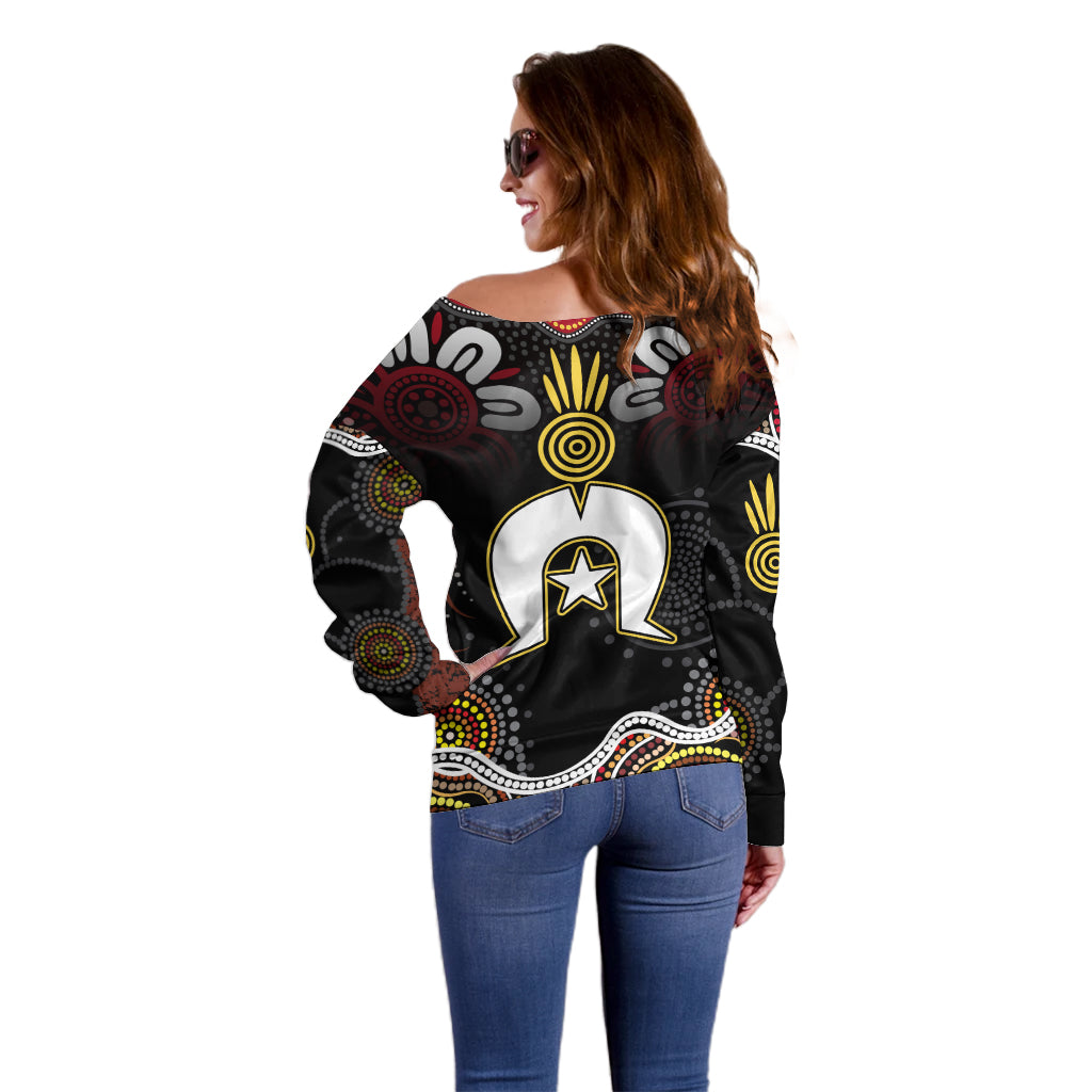 Torest Trait Islands Mix Aboriginal Pattern Off Shoulder Sweater