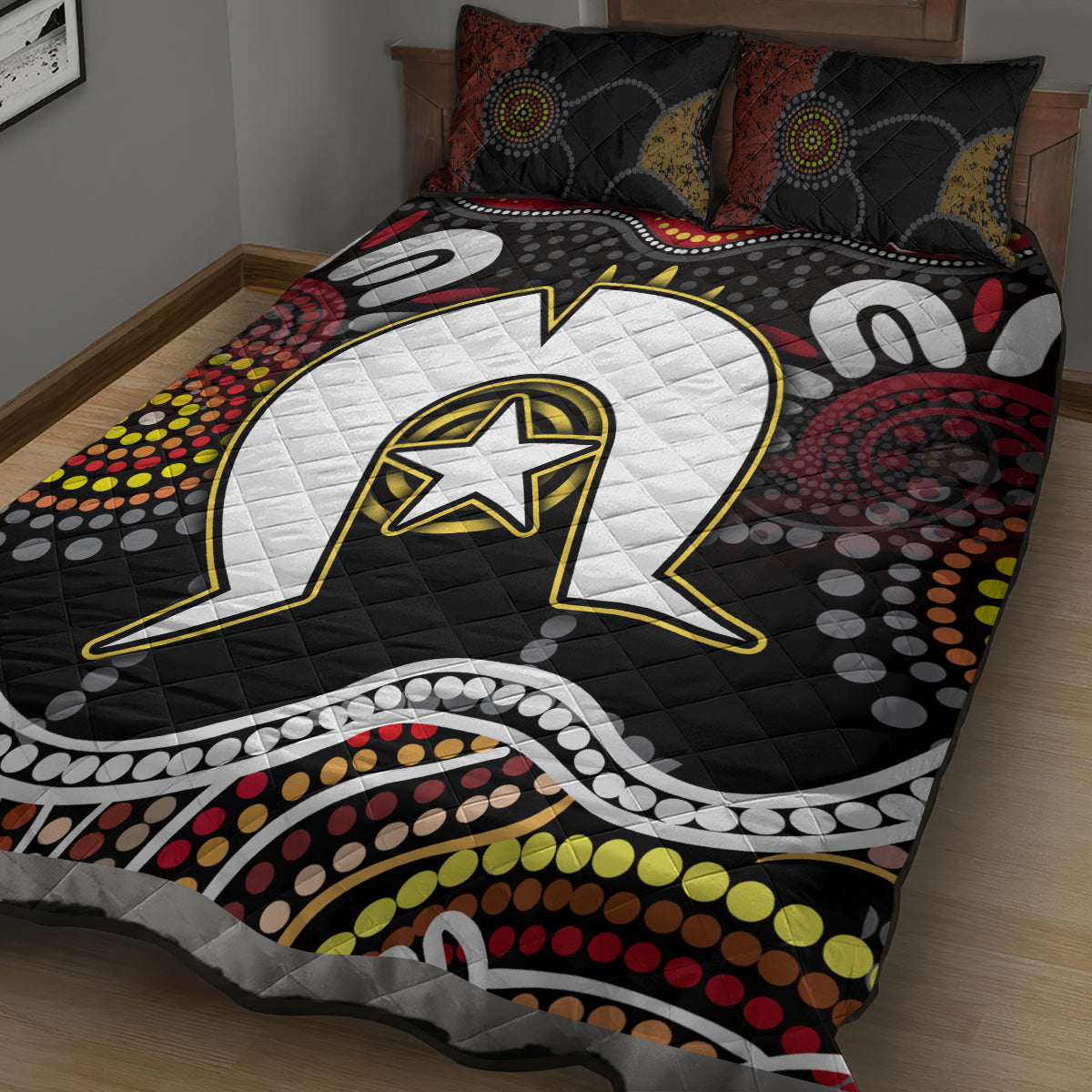 Torest Trait Islands Mix Aboriginal Pattern Quilt Bed Set