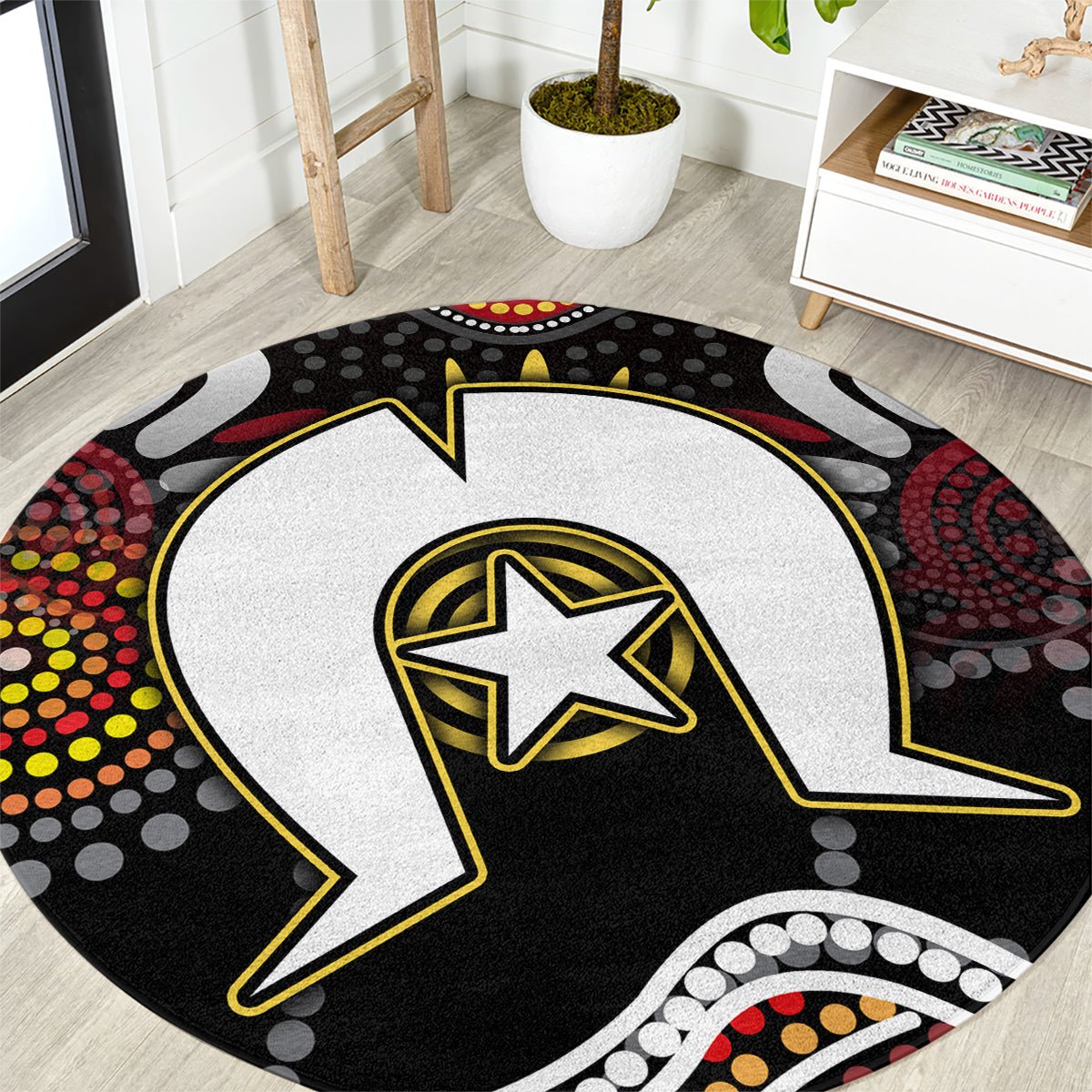Torest Trait Islands Mix Aboriginal Pattern Round Carpet
