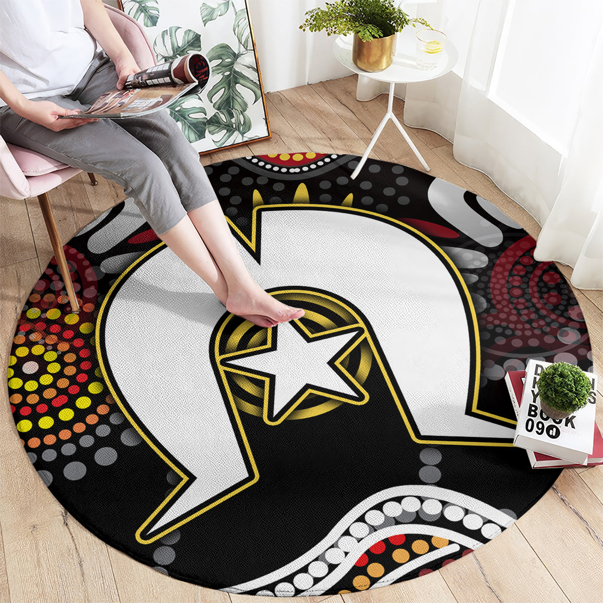 Torest Trait Islands Mix Aboriginal Pattern Round Carpet