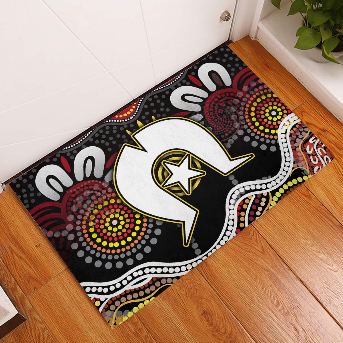 Torest Trait Islands Mix Aboriginal Pattern Rubber Doormat