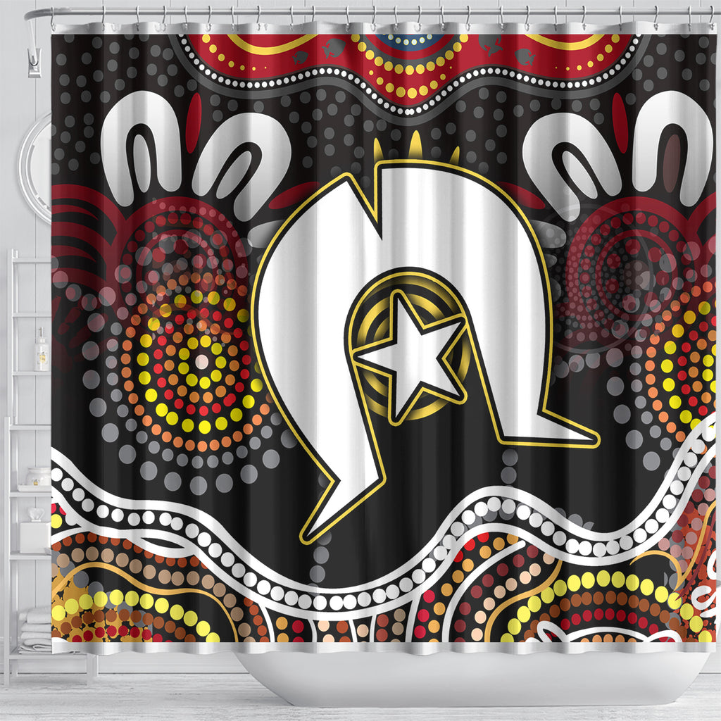 Torest Trait Islands Mix Aboriginal Pattern Shower Curtain