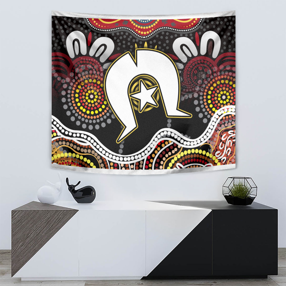 Torest Trait Islands Mix Aboriginal Pattern Tapestry