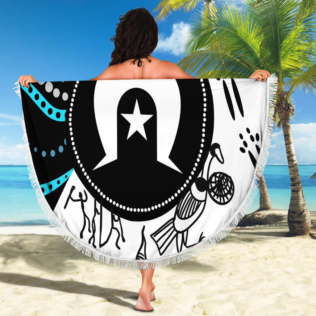 Aboriginal Pattern Torest  Strait Island Beach Blanket