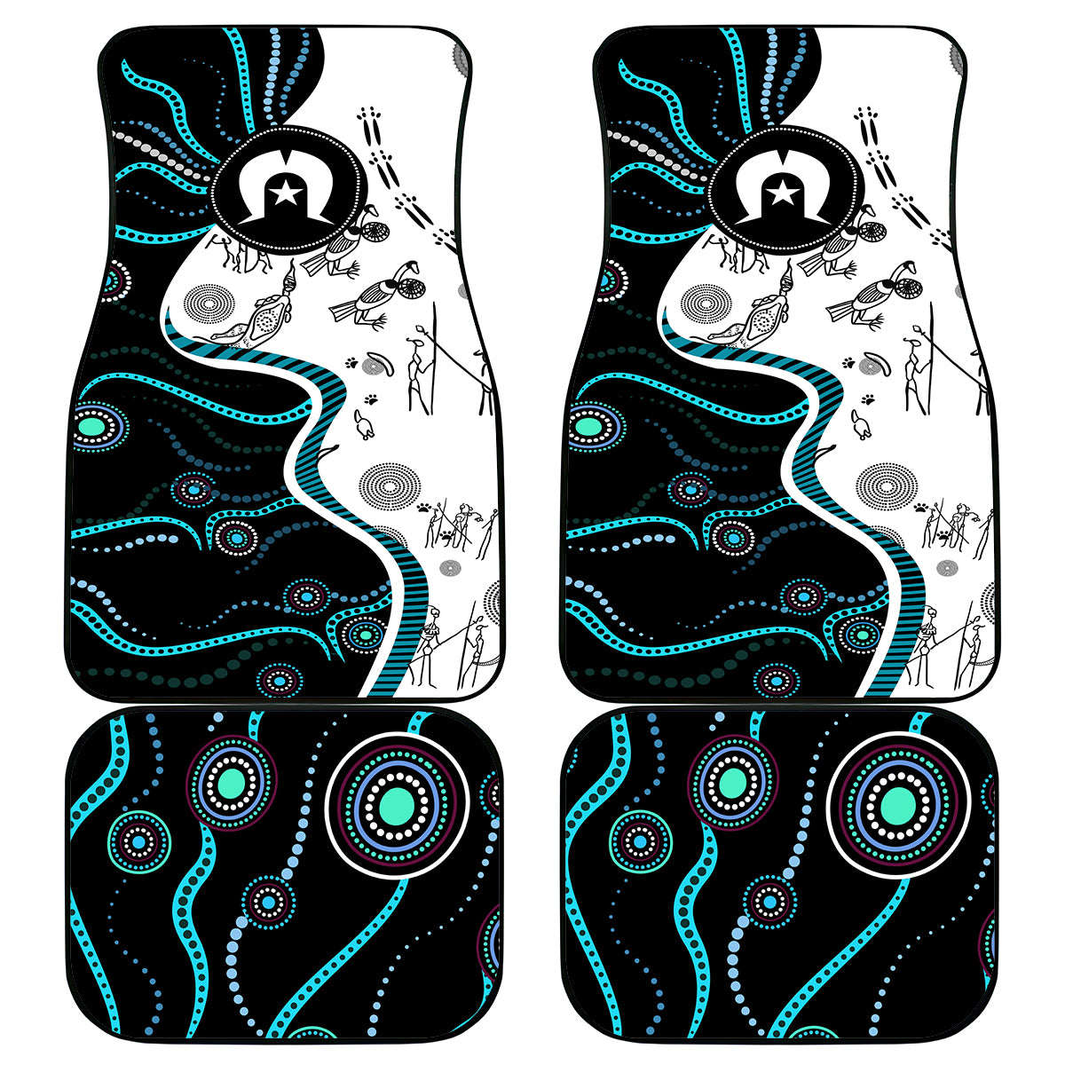 Aboriginal Pattern Torest  Strait Island Car Mats