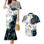 Aboriginal Pattern Torest  Strait Island Couples Matching Mermaid Dress and Hawaiian Shirt