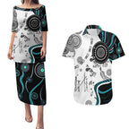 Aboriginal Pattern Torest  Strait Island Couples Matching Puletasi and Hawaiian Shirt