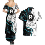 Aboriginal Pattern Torest  Strait Island Couples Matching Summer Maxi Dress and Hawaiian Shirt