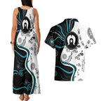 Aboriginal Pattern Torest  Strait Island Couples Matching Tank Maxi Dress and Hawaiian Shirt