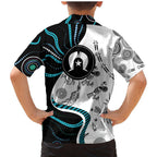 Aboriginal Pattern Torest  Strait Island Family Matching Mermaid Dress and Hawaiian Shirt