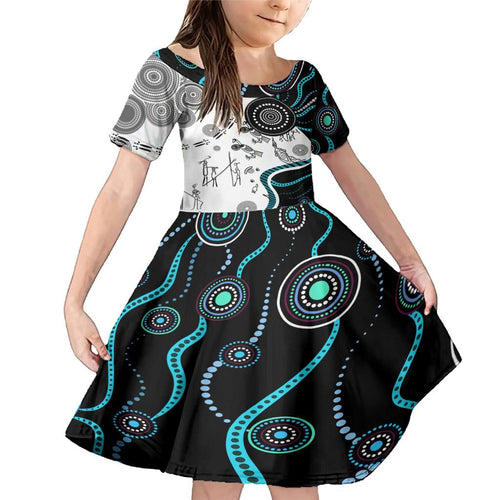 Aboriginal Pattern Torest  Strait Island Family Matching Mermaid Dress and Hawaiian Shirt