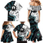 Aboriginal Pattern Torest  Strait Island Family Matching Mermaid Dress and Hawaiian Shirt