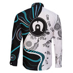 Aboriginal Pattern Torest  Strait Island Family Matching Off Shoulder Maxi Dress and Hawaiian Shirt