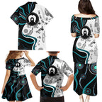Aboriginal Pattern Torest  Strait Island Family Matching Puletasi and Hawaiian Shirt