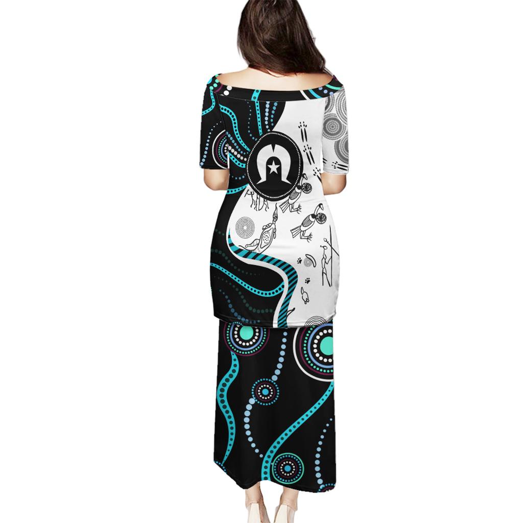 Aboriginal Pattern Torest  Strait Island Family Matching Puletasi and Hawaiian Shirt