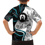 Aboriginal Pattern Torest  Strait Island Family Matching Short Sleeve Bodycon Dress and Hawaiian Shirt