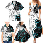 Aboriginal Pattern Torest  Strait Island Family Matching Summer Maxi Dress and Hawaiian Shirt