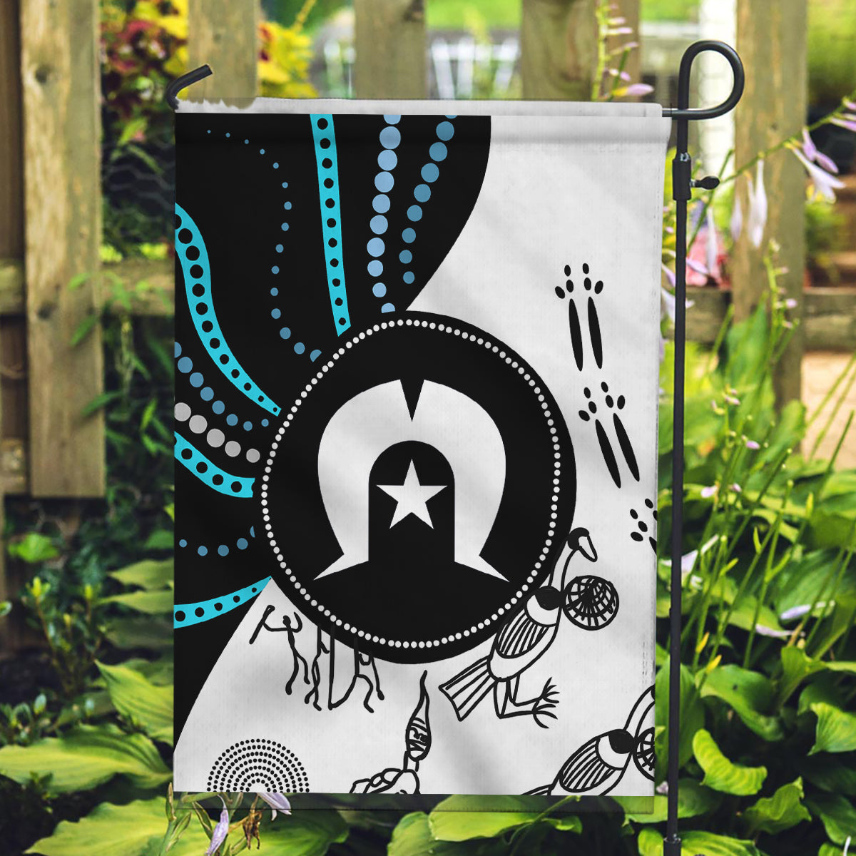Aboriginal Pattern Torest  Strait Island Garden Flag