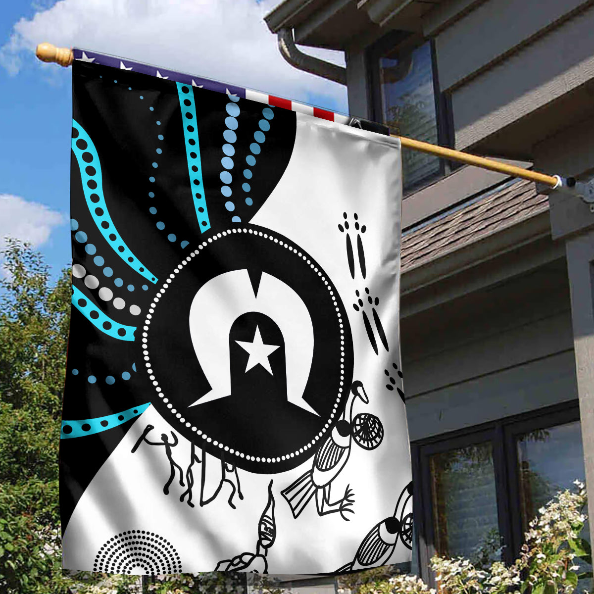 Aboriginal Pattern Torest  Strait Island Garden Flag