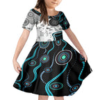 Aboriginal Pattern Torest  Strait Island Kid Short Sleeve Dress