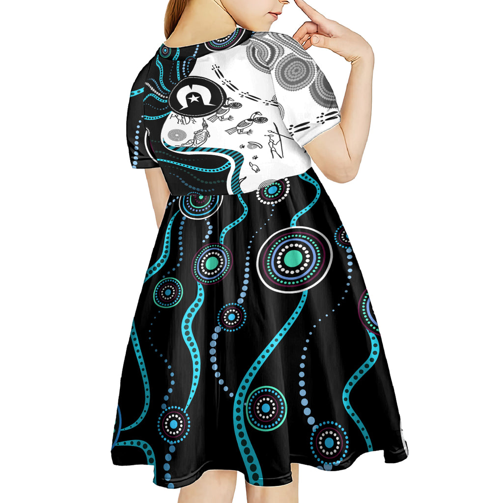 Aboriginal Pattern Torest  Strait Island Kid Short Sleeve Dress