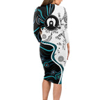 Aboriginal Pattern Torest  Strait Island Long Sleeve Bodycon Dress