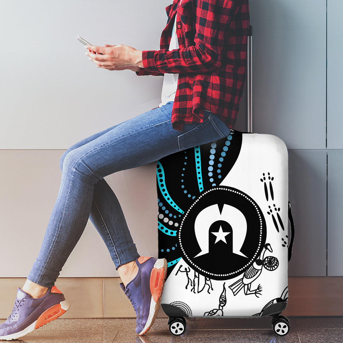 Aboriginal Pattern Torest  Strait Island Luggage Cover