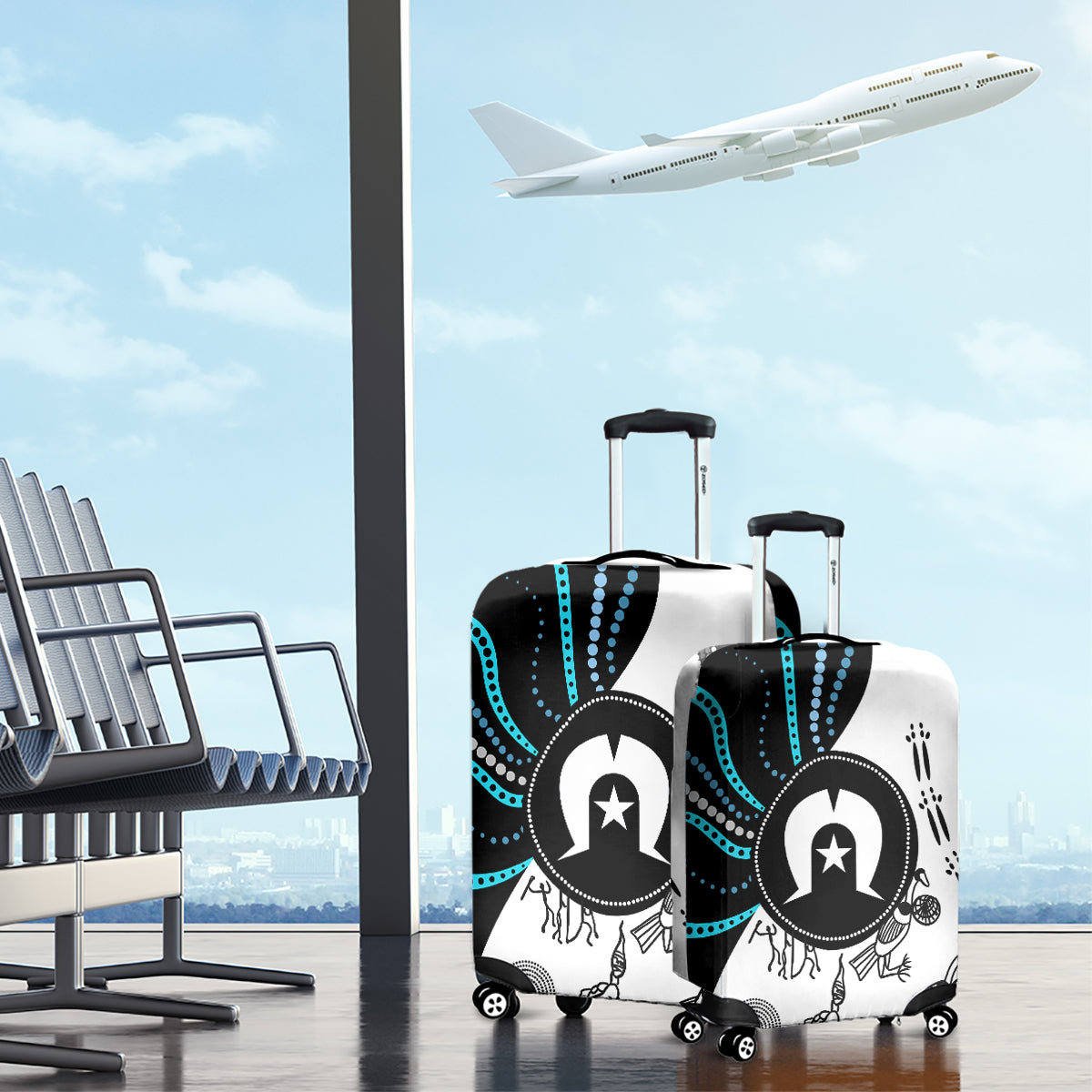 Aboriginal Pattern Torest  Strait Island Luggage Cover